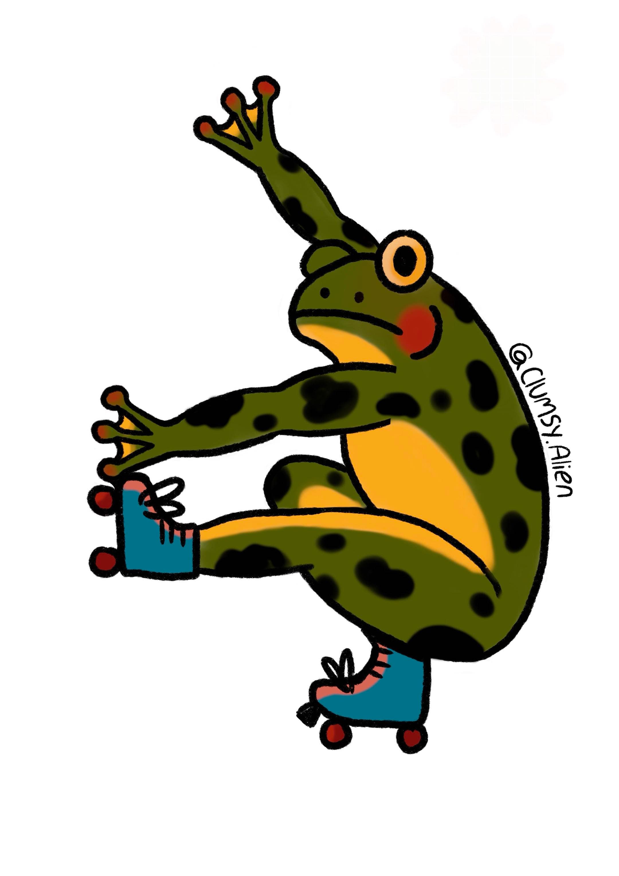 Roller Skating Frog